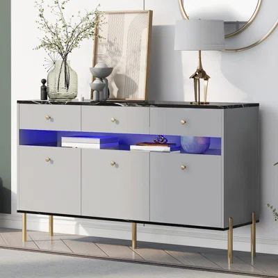 54.5" Wide 3 Drawer Sideboard