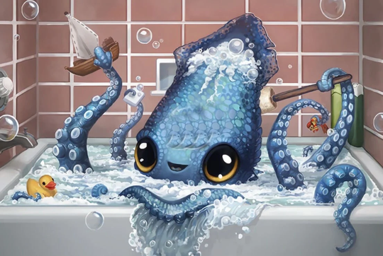 Bath Octopus Diy 5D Diamond Painting Kit Full Square & Round Drill