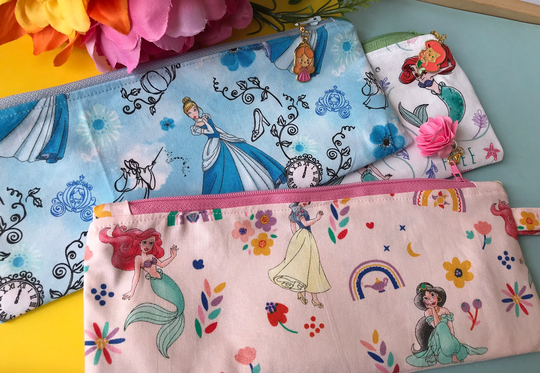 Princess Cotton Pencil Case Pouch Zipper Bag -stationery Zipper Bag Organizer-Cosmetic Beauty Travel Pouch