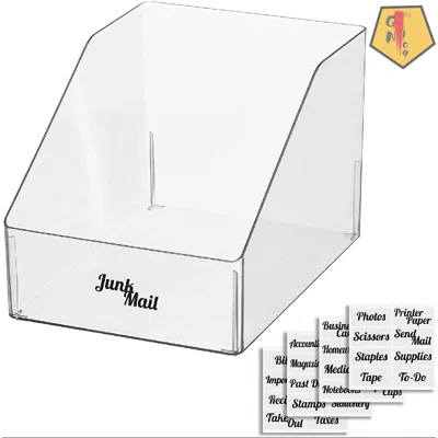 Plastic Slanted Open Front Home Office Storage Bin Container Organizer For Pens, Tape, Sticky Notes, Pencils, Highlighters