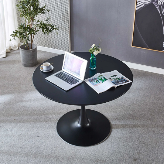 Tulip Table Round Dining Table Pedestal End Table Coffee Table, Black