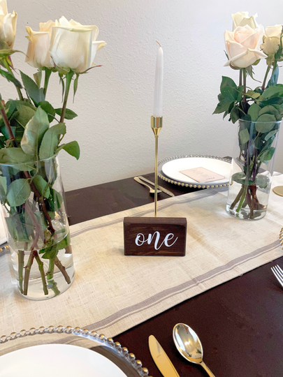 Rustic Wedding Wooden Table Numbers, Script Numbers For Party, Minimalist Reception Farmhouse Decor