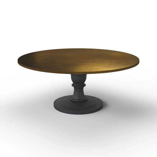 The Providence Brass Top Dining Table With Metal Base