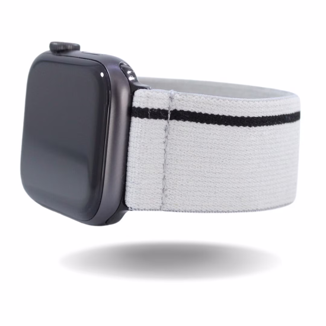 Elastic Watch Band For Apple - All Series | Models 1 8, Se, Ultra Grey Black Stripe Dressy Holiday Gift