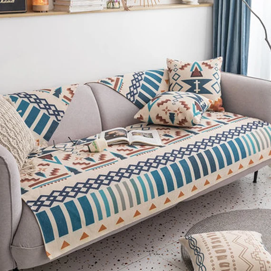 Thickened Cotton & Linen Sofa Cushion Concise Style Dust Cover