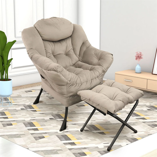 Accent Chair, Reclining Sofa Chair with Ottoman for Living Room Office