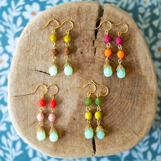 Bead Earrings, Colorful Bead Cute Beaded Beaded Earrings For Women, Bff, Jewelry Gift