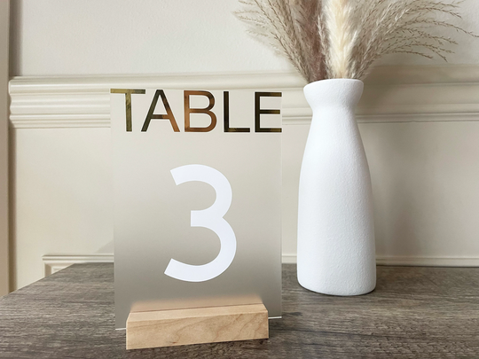 Frosted Acrylic Table Numbers For Modern Weddings
