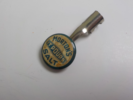 Antique Morton Salt Advertising Pencil Clip Or Topper Button Dr12
