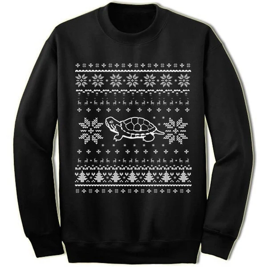 Red-Eared Slider Christmas Sweater Sweatshirt. Pet Red Eared Ugly Xmas Sweater