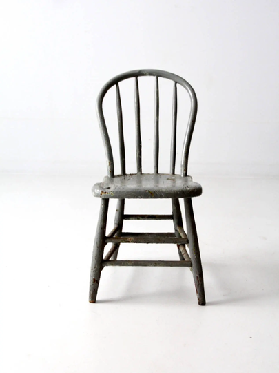 Primitive Chair, Antique Farmhouse Spindle Back Windsor Chair