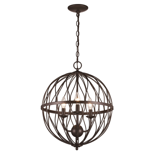 Giuseppe Imports Three Light Pendant Sequoia Rubbed Oil Br - Exact Size