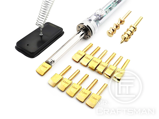 Electric Heat Brass Edge Creasers, Scriber, Leathercraft Head Soldering Iron Tip Diy Sealing Polishing Tool Set | Ad