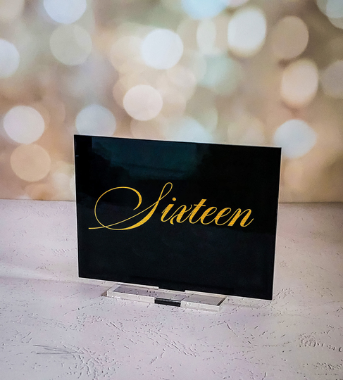 Black Acrylic Table Numbers, Wedding Signs