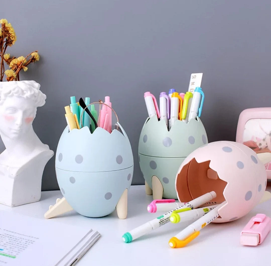 Dinosaur Egg Desktop Organiser, Cute Round Pen Holder, Makeup Brush Party Favors, Shape Pencil Holder