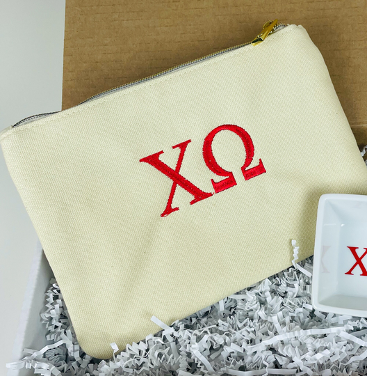 Chi Omega Cosmetic Bag - Pencil Charger Sorority