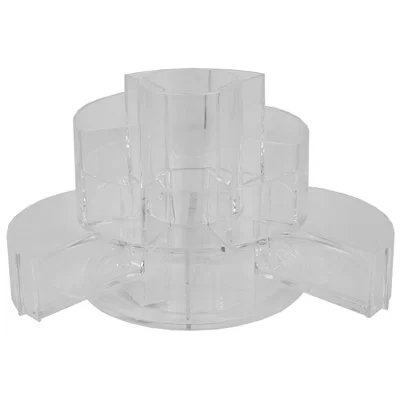 Justyn Round Shatter-Resistant 5 Compartment Plastic Compact Cosmetic Organizer