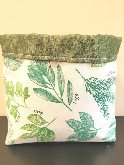 Fabric Basket, Organizer Reversible Bag, Spice Print