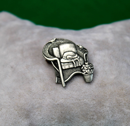 Birds & Blooms Pewter Wicker Garden Chair With Hat & Flower Pot Lapel Brooch Pin - Limited Edition 2008