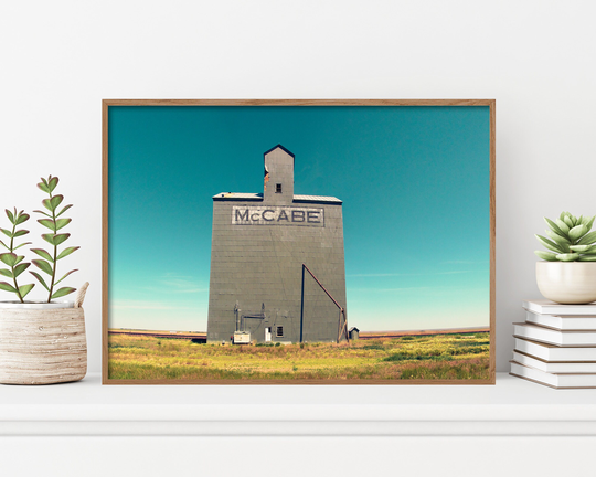 Colorful Grain Elevator Photograph | Rustic Wall Art Large Countryside Landscape Modern Farmhouse Montana Photography