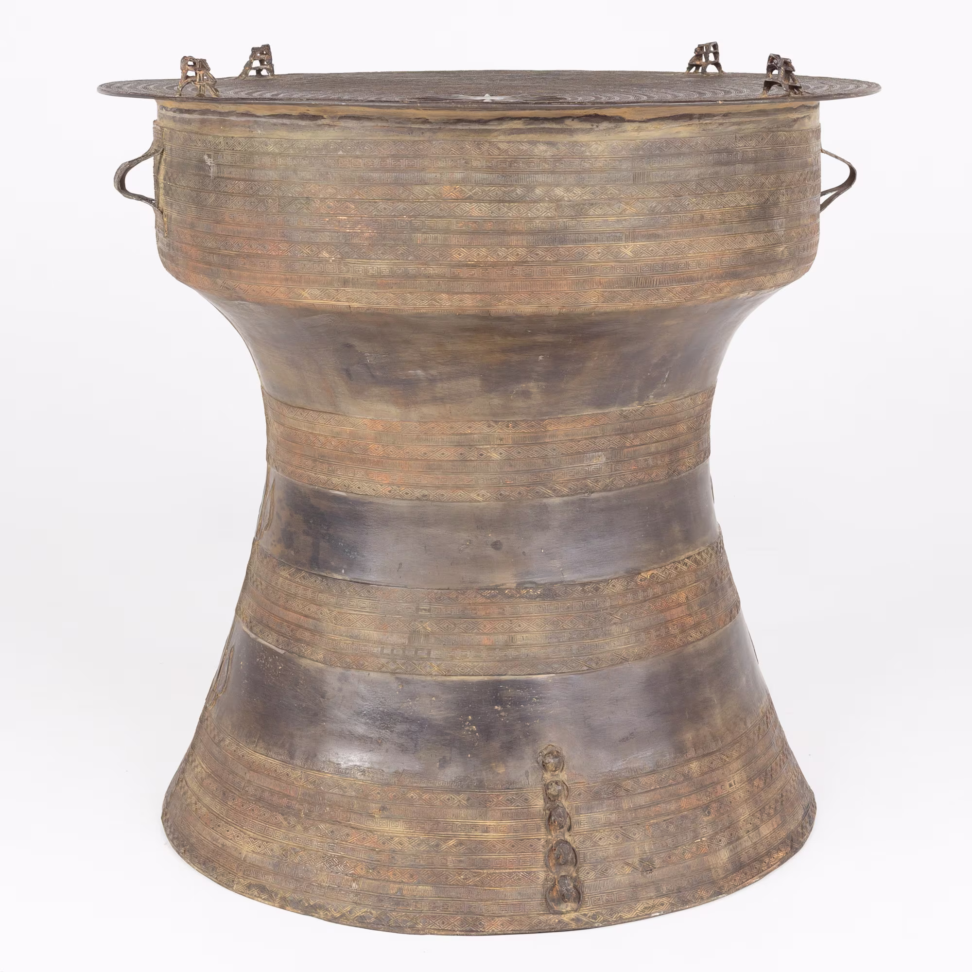 Burmese Bronze Rain Drum Side Table