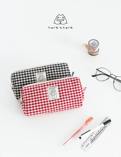 Check Pencil Pouch/Pen Case Zipper Bag Makeup School Supplies Dubudumo