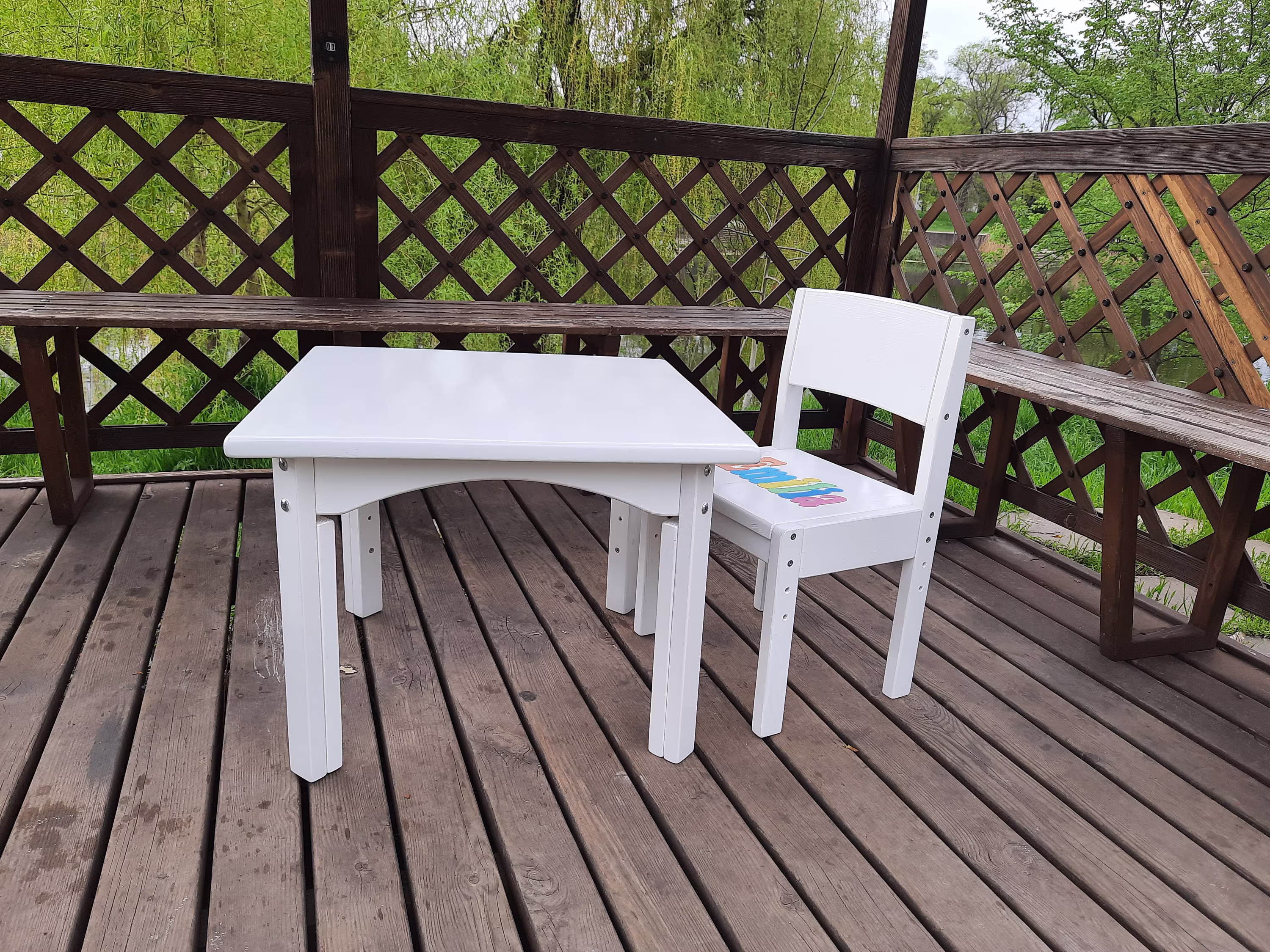 Children's Table & Chair Adjustable 3 Height Montessori Furniture Wood Kids Toddler Waldorf Gift For