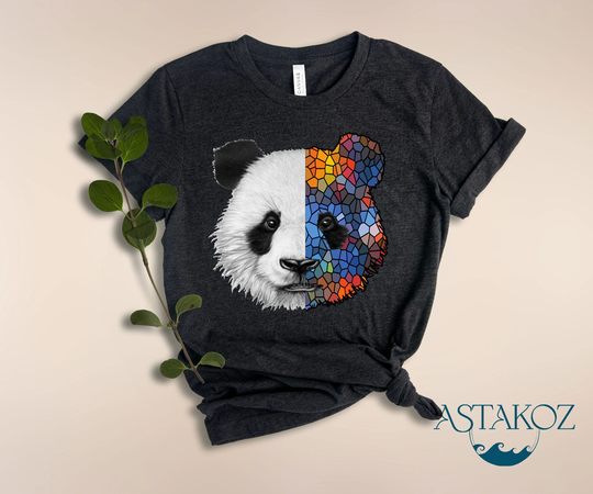 Panda Colorful Shirt, Funny Costume Gift T-Shirt, Cute Graphic T-Shirt, Party Shirt, Panda Lover Gift, Cool Shirt