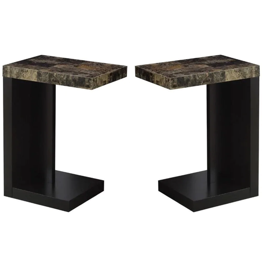 Modern End Table in Cappuccino Finish - Set of 2 - 54 x 84