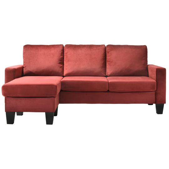 LYKE Home Sofa Chaise , BURGUNDY
