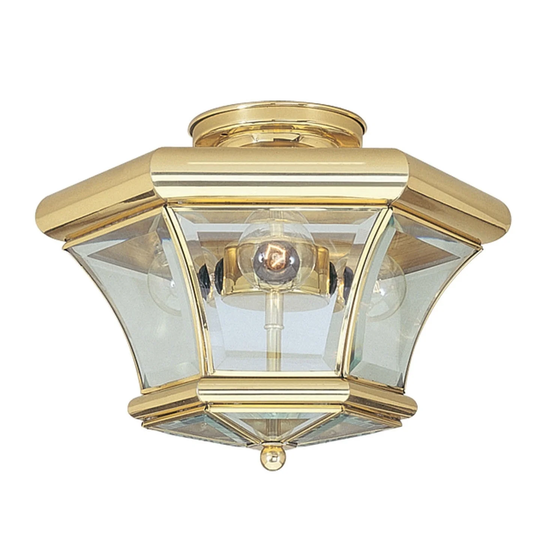 Livex Lighting Monterey Polished-brass 3-light Ceiling-mount Light Fixture
