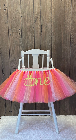 My Little Pumpkin High Chair Tutu, Any Colors Our Perfect Banner, Girls Fall First Birthday, 1st Smash Cake Party