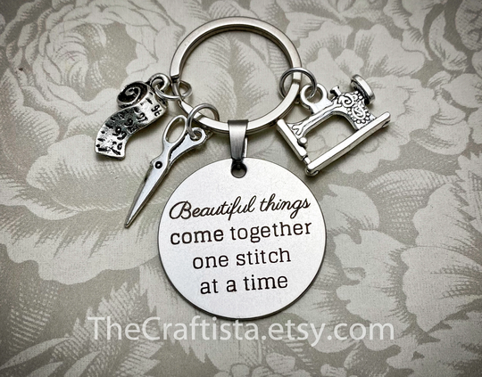 Swk, Sewing Keychain, Machine Charm, Sewing, Gifts, Gifts Seamstres, Modiste, Measuring Tape Charm