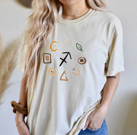Comfort Colors Zodiac Sign Shirt, Sagittarius Top, T-Shirt, Comfy Oversized Boho Shirt