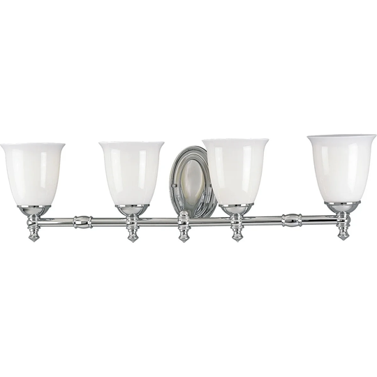 Progress Lighting Silvertone Victorian Collection 4-light Chrome Bath Light - N/A