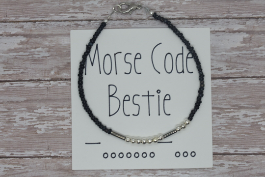 Morse Code Bracelet, Friendship Bracelets, Bead Seed Silver Gift For Her, Bestie Bracelets