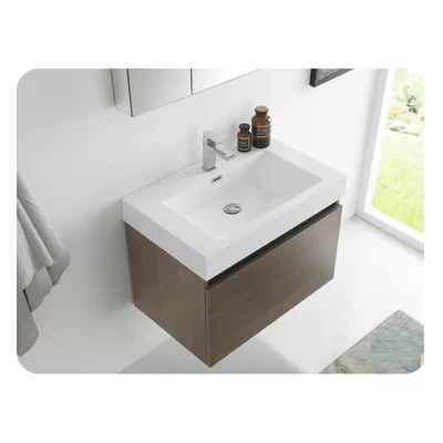 Senza 30" Mezzo Single Wall Mounted Modern Bathroom Vanity with Medicine Cabinet