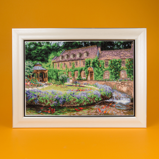 Vintage House Cross Stitch Kit Art Canvas/ Diy Embroidery Pattern/ Gift Craft For Her/ Home Decor Living Room