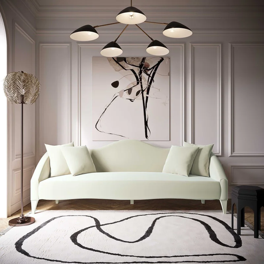 Naya Velvet Sofa - 96"W x 36.2"D x 34.3"H - 96"W x 36.2"D x 34.3"H