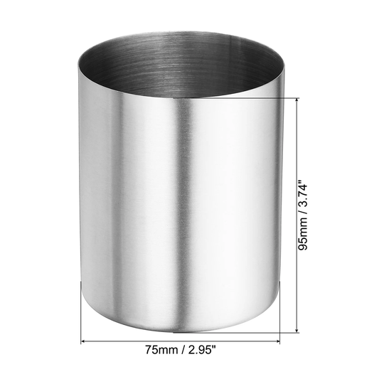 Pencil Holder Pen Holder for Desk Stainless Steel Pen Holders Cup 2pcs - Silver