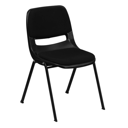 Delacora Hercules 21 Inch Wide Metal Framed Stackable Occasional Chair - Black