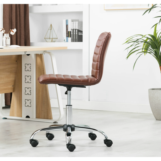 Carbon Loft Glusman Ribbed Faux Leather Swivel Computer Office Chair