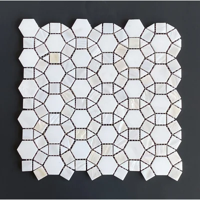 Thassos Mosaic Pattern Seashell Bathroom Wall Tile