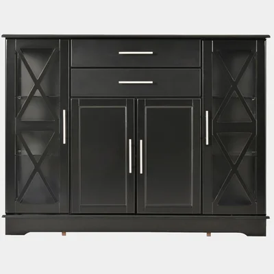 Elsa Stylish Functional Cabinet With Tempered Glass Adjustable Shelves