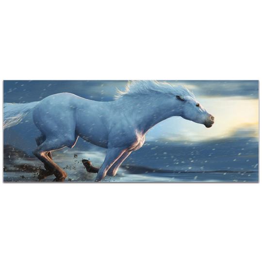 Ben Judd 'Running Horse' 48in x 19in Expressionist Wall Art on Plexiglass - Multi-Color