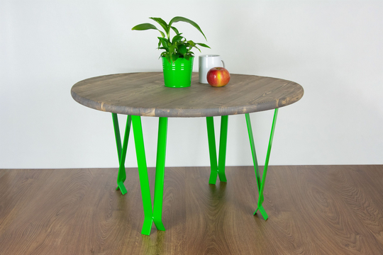 Metal Table Legs, Coffee End Steel Side Green Gloss Color
