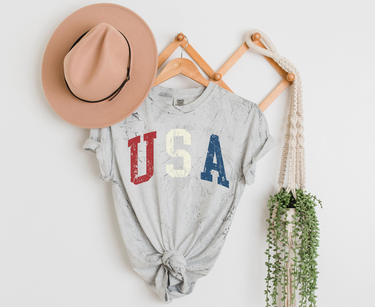 Usa Shirt Comfort Colors Tie Die Aesthetic Tye Dye Retro Graphic 4Th Of July Independence Day America