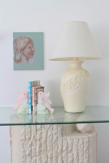 Vintage 80's Plaster Table Lamp