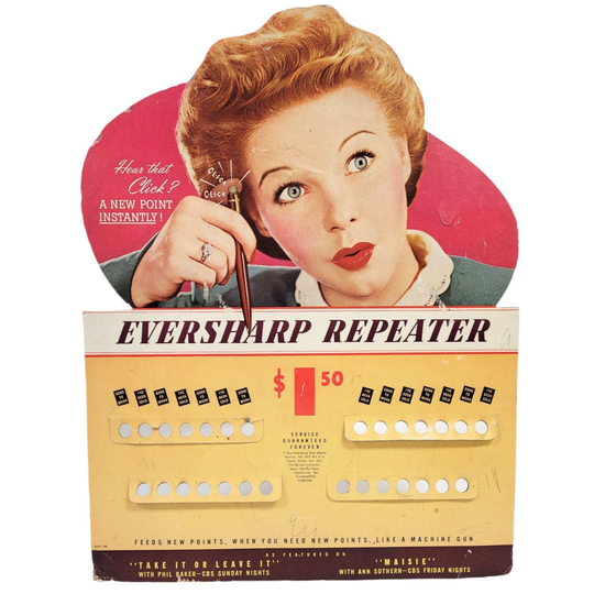 Eversharp Repeater 1946 Mechanical Pencil Store Display Actress Ann Sothern 17"