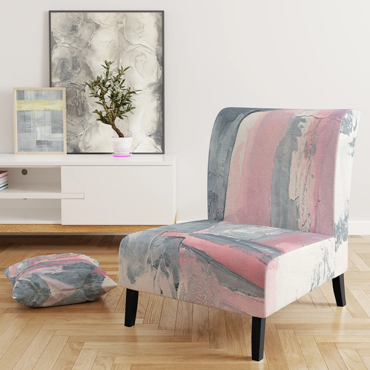 Designart 'Durty Shabby Pink Blush I' Upholstered Shabby Chic Accent Chair